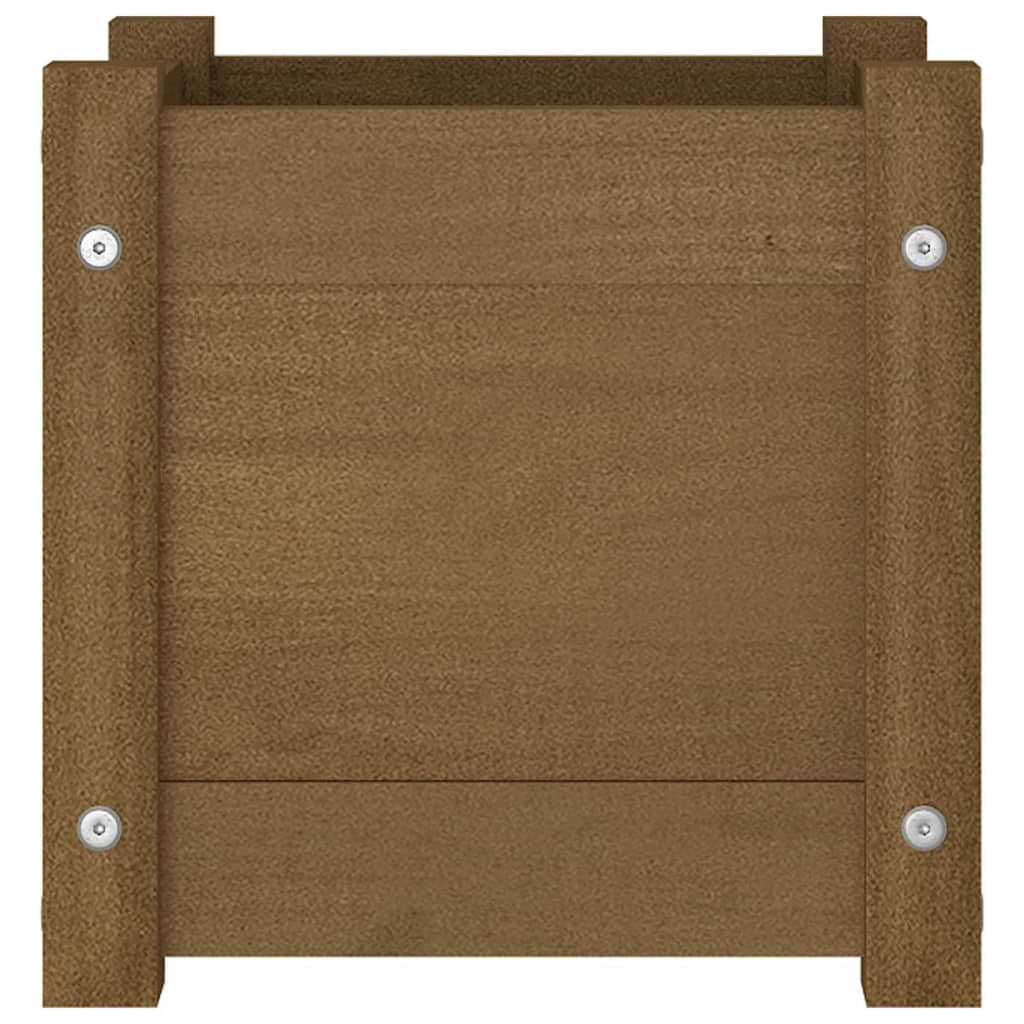 Fioriera Giardino Marrone Ambra 31X31X31 Cm Legno Massello Pino