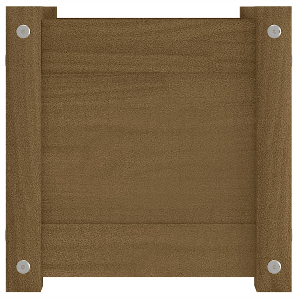 Fioriera Giardino Marrone Ambra 31X31X31 Cm Legno Massello Pino