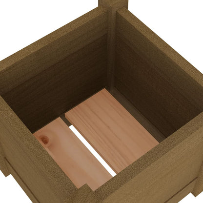 Fioriera Giardino Marrone Ambra 31X31X31 Cm Legno Massello Pino