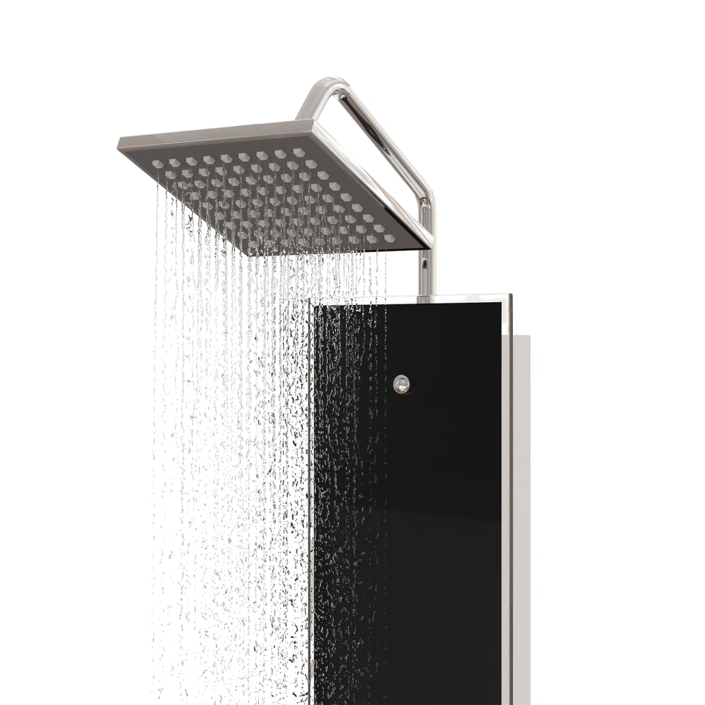 Pannello Doccia In Vetro 18X45,5X130 Cm Nero