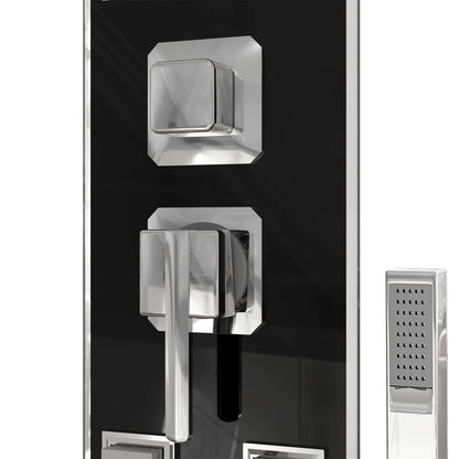 Pannello Doccia In Vetro 18X45,5X130 Cm Nero