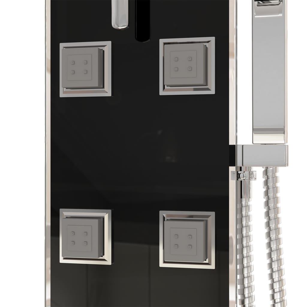 Pannello Doccia In Vetro 18X45,5X130 Cm Nero