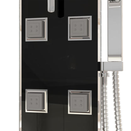 Pannello Doccia In Vetro 18X45,5X130 Cm Nero