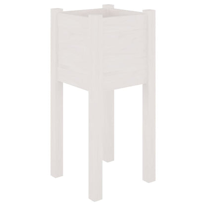 Fioriere Da Giardino 2 Pz Bianche 31X31X70 Cm In Legno Di Pino