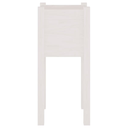 Fioriere Da Giardino 2 Pz Bianche 31X31X70 Cm In Legno Di Pino