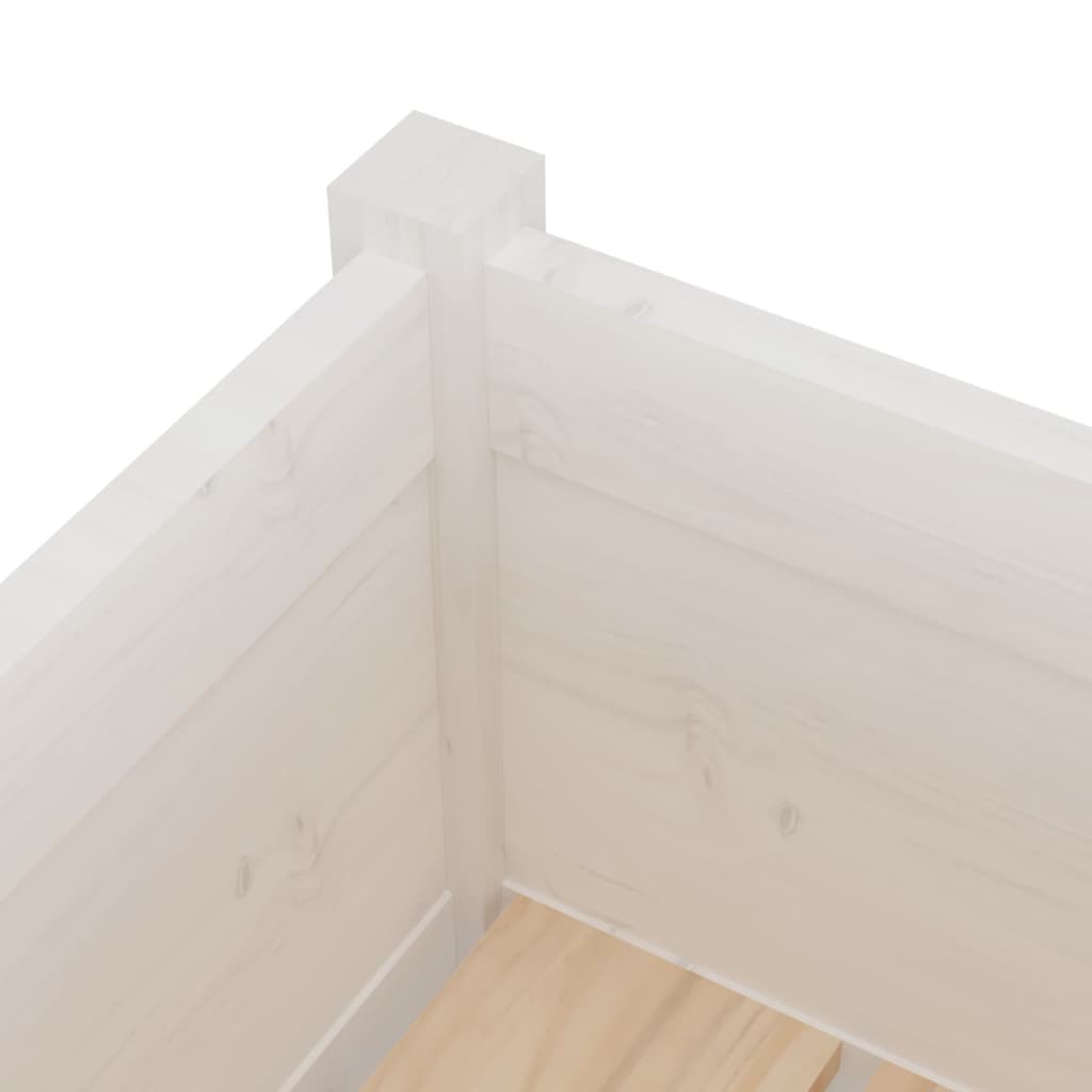 Fioriere Da Giardino 2 Pz Bianche 31X31X70 Cm In Legno Di Pino