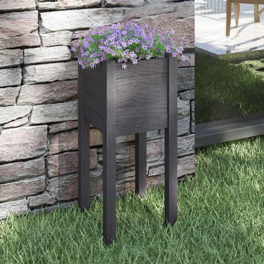 Fioriera Da Giardino Grigie 31X31X70 Cm Legno Massello Di Pino