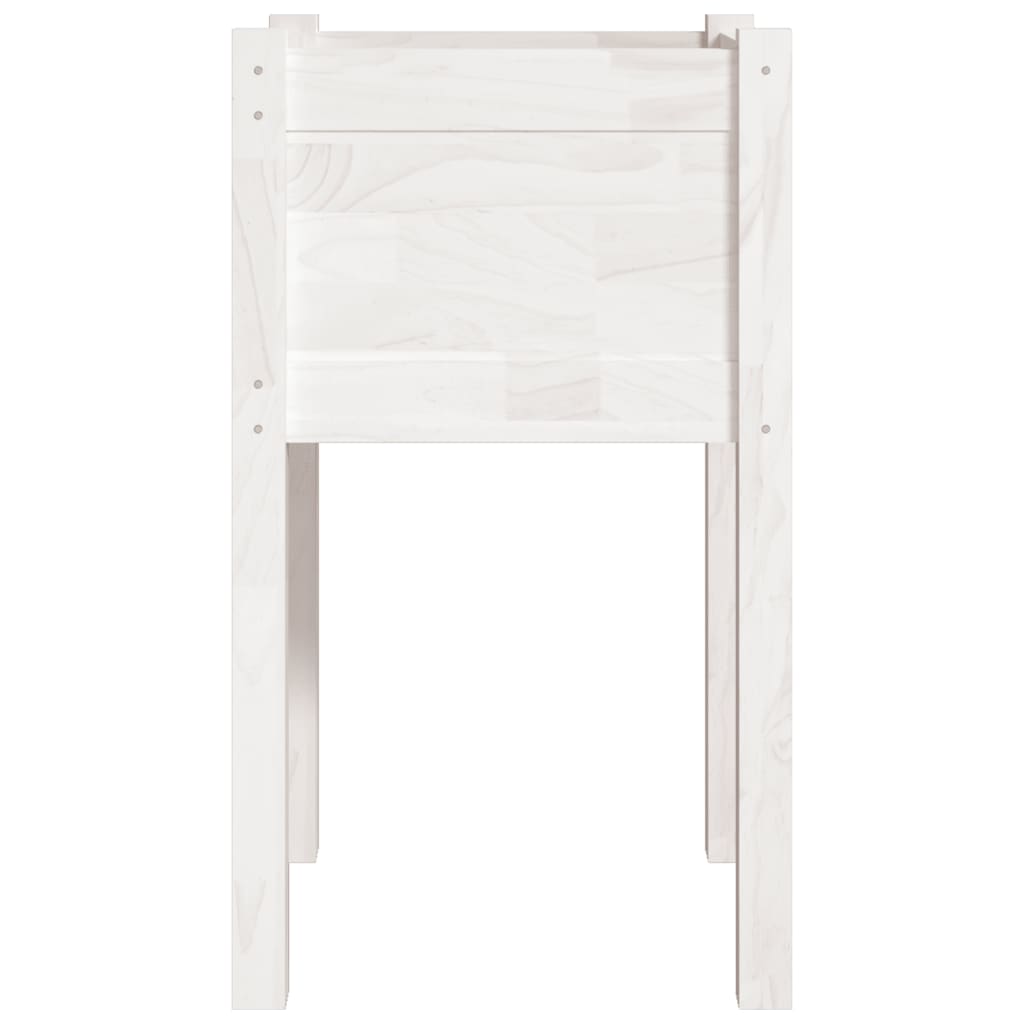 Fioriera Da Giardino Bianca 40X40X70 Cm Legno Massello Di Pino