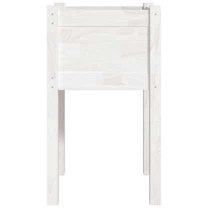 Fioriera Da Giardino Bianca 40X40X70 Cm Legno Massello Di Pino