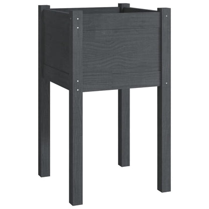 Fioriere Da Giardino 2 Pz Grigie 40X40X70 Cm In Legno Di Pino
