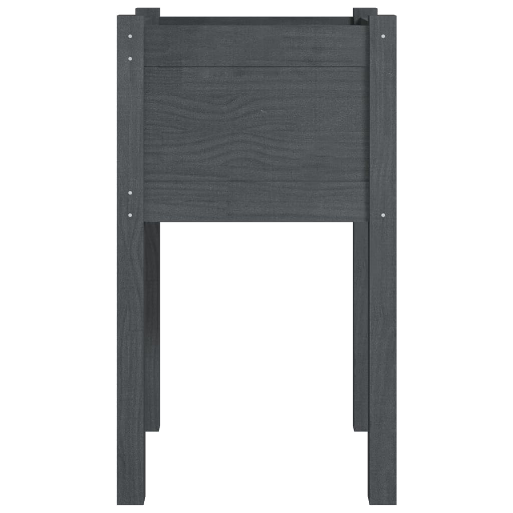 Fioriere Da Giardino 2 Pz Grigie 40X40X70 Cm In Legno Di Pino