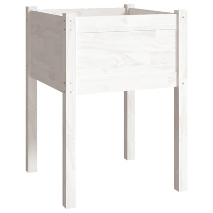 Fioriera Da Giardino Bianca 50X50X70 Cm Legno Massello Di Pino