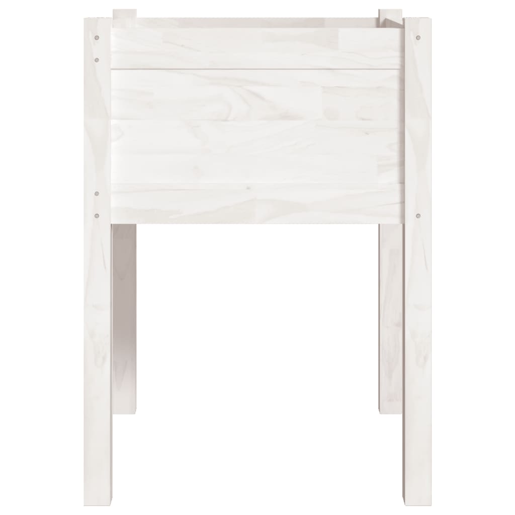 Fioriera Da Giardino Bianca 50X50X70 Cm Legno Massello Di Pino