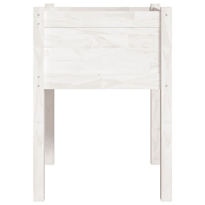 Fioriera Da Giardino Bianca 50X50X70 Cm Legno Massello Di Pino