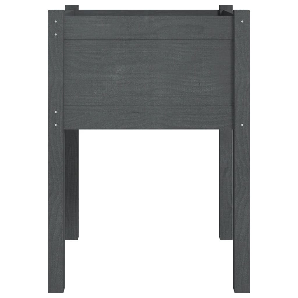 Fioriera Da Giardino Grigia 50X50X70 Cm Legno Massello Di Pino