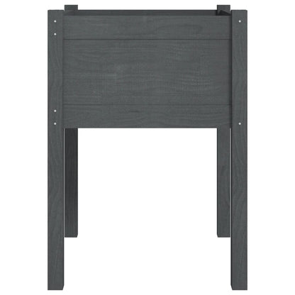 Fioriera Da Giardino Grigia 50X50X70 Cm Legno Massello Di Pino