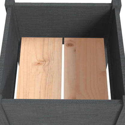Fioriera Da Giardino Grigia 50X50X70 Cm Legno Massello Di Pino