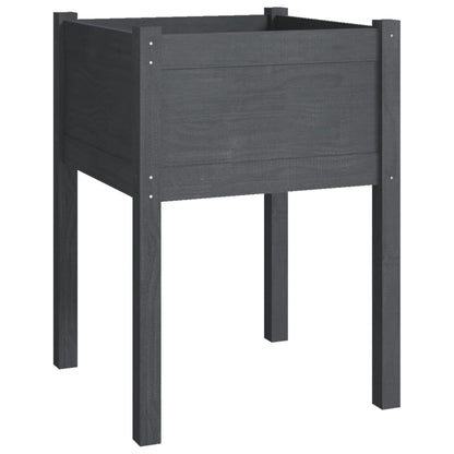 Fioriere Da Giardino 2 Pz Grigie 50X50X70 Cm Massello Di Pino