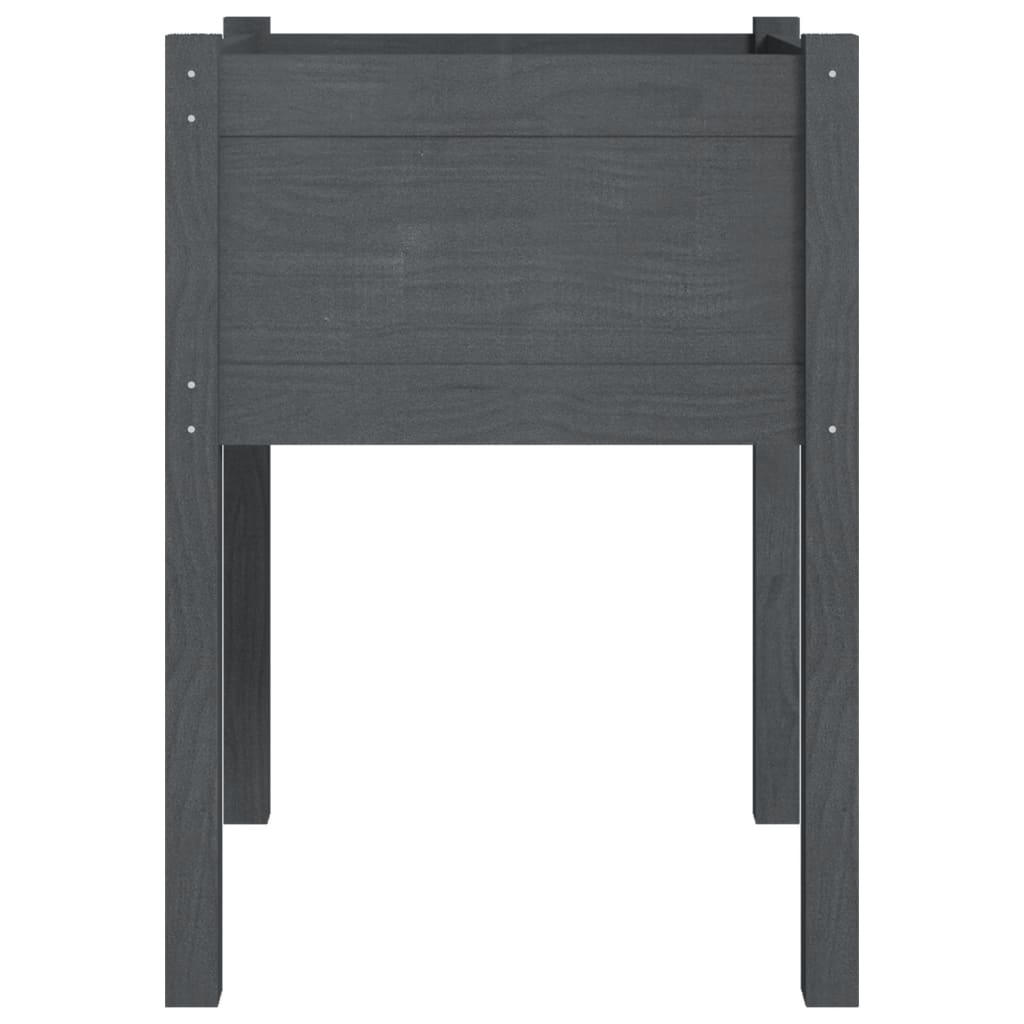 Fioriere Da Giardino 2 Pz Grigie 50X50X70 Cm Massello Di Pino
