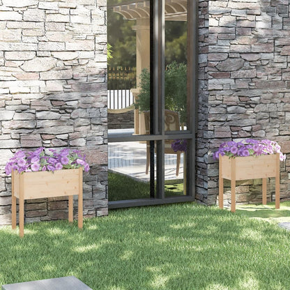 Fioriere Da Giardino 2 Pz Bianche 70X31X70 Cm In Legno Di Pino