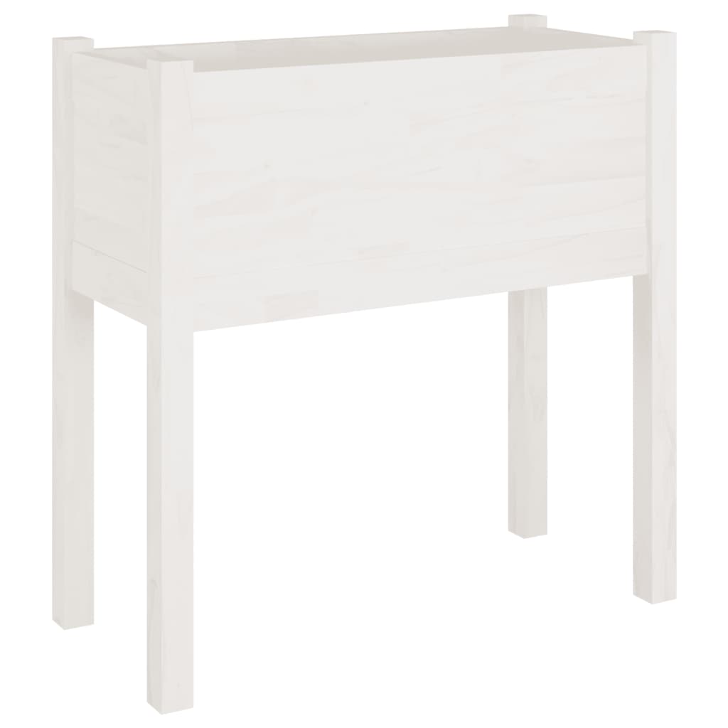 Fioriere Da Giardino 2 Pz Bianche 70X31X70 Cm In Legno Di Pino