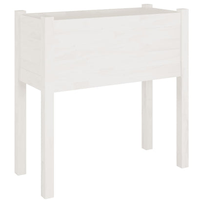 Fioriere Da Giardino 2 Pz Bianche 70X31X70 Cm In Legno Di Pino