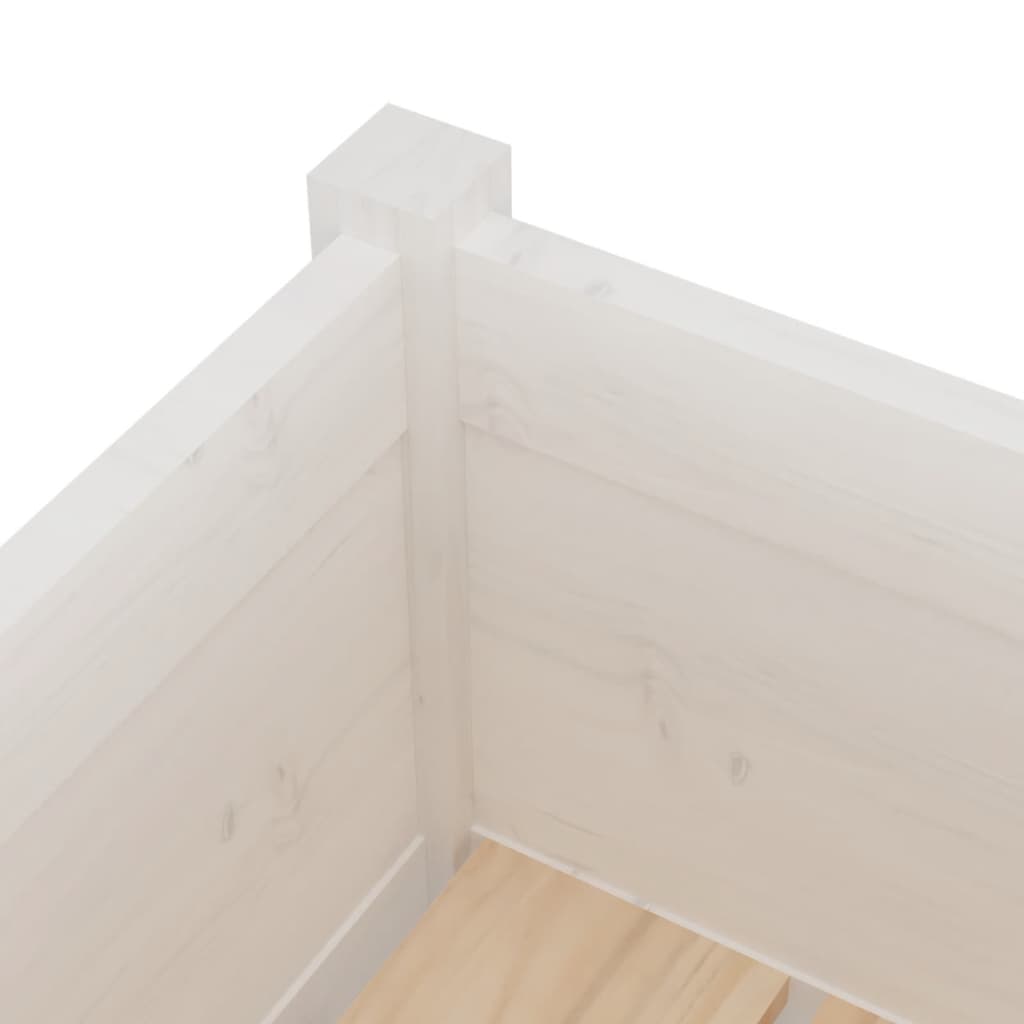 Fioriere Da Giardino 2 Pz Bianche 70X31X70 Cm In Legno Di Pino