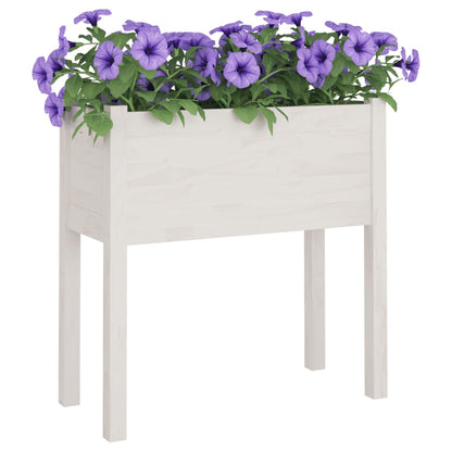 Fioriere Da Giardino 2 Pz Bianche 70X31X70 Cm In Legno Di Pino