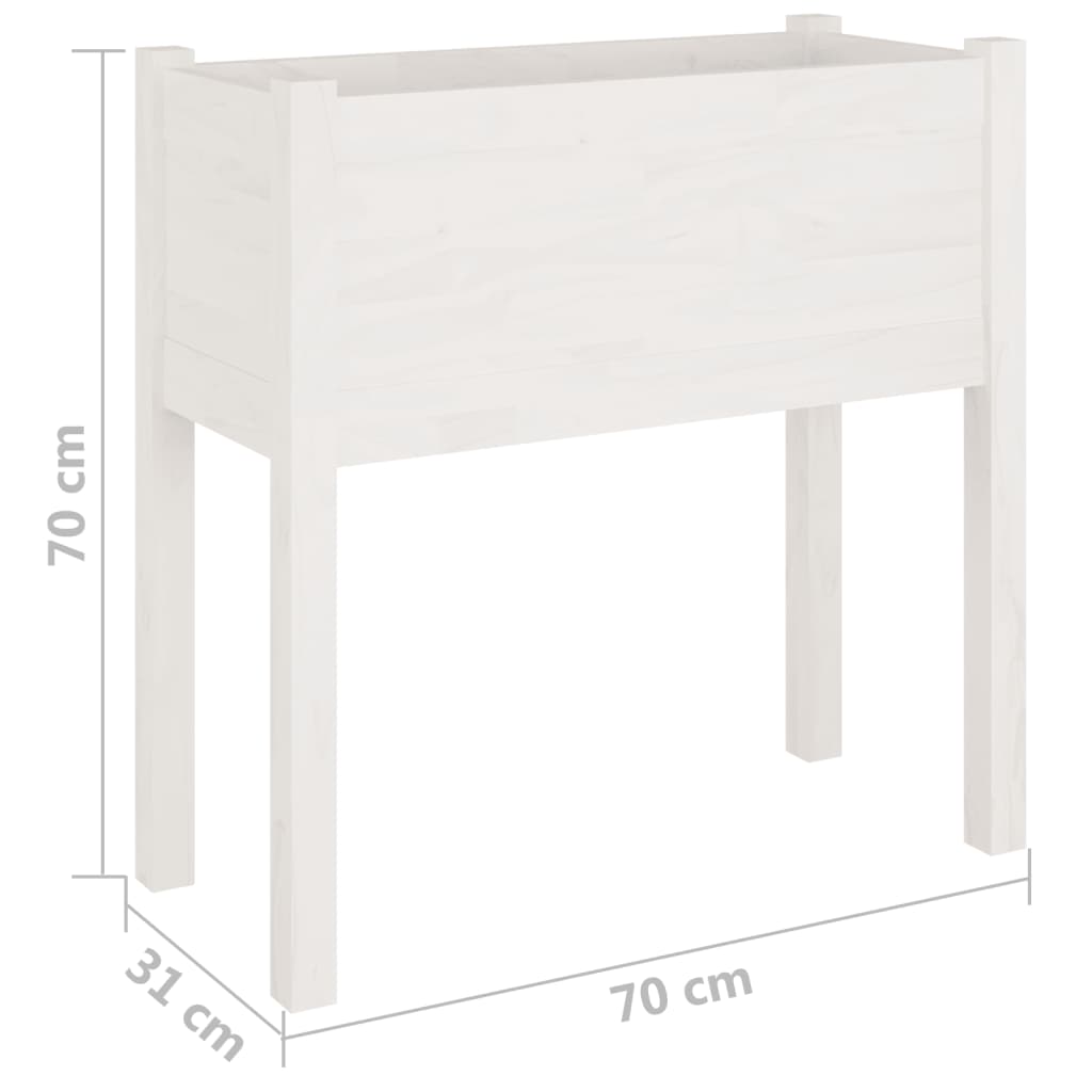 Fioriere Da Giardino 2 Pz Bianche 70X31X70 Cm In Legno Di Pino