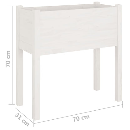 Fioriere Da Giardino 2 Pz Bianche 70X31X70 Cm In Legno Di Pino