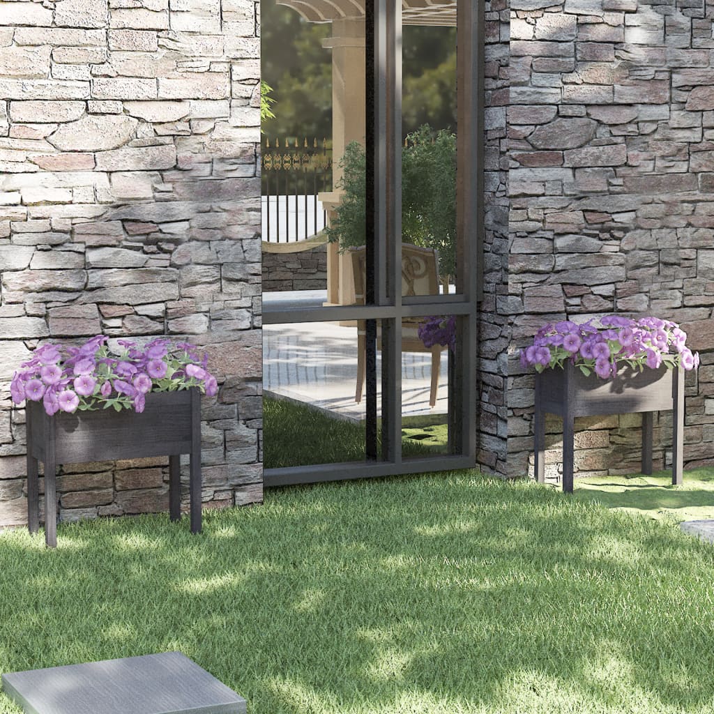 Fioriere Da Giardino 2 Pz Bianche 70X31X70 Cm In Legno Di Pino