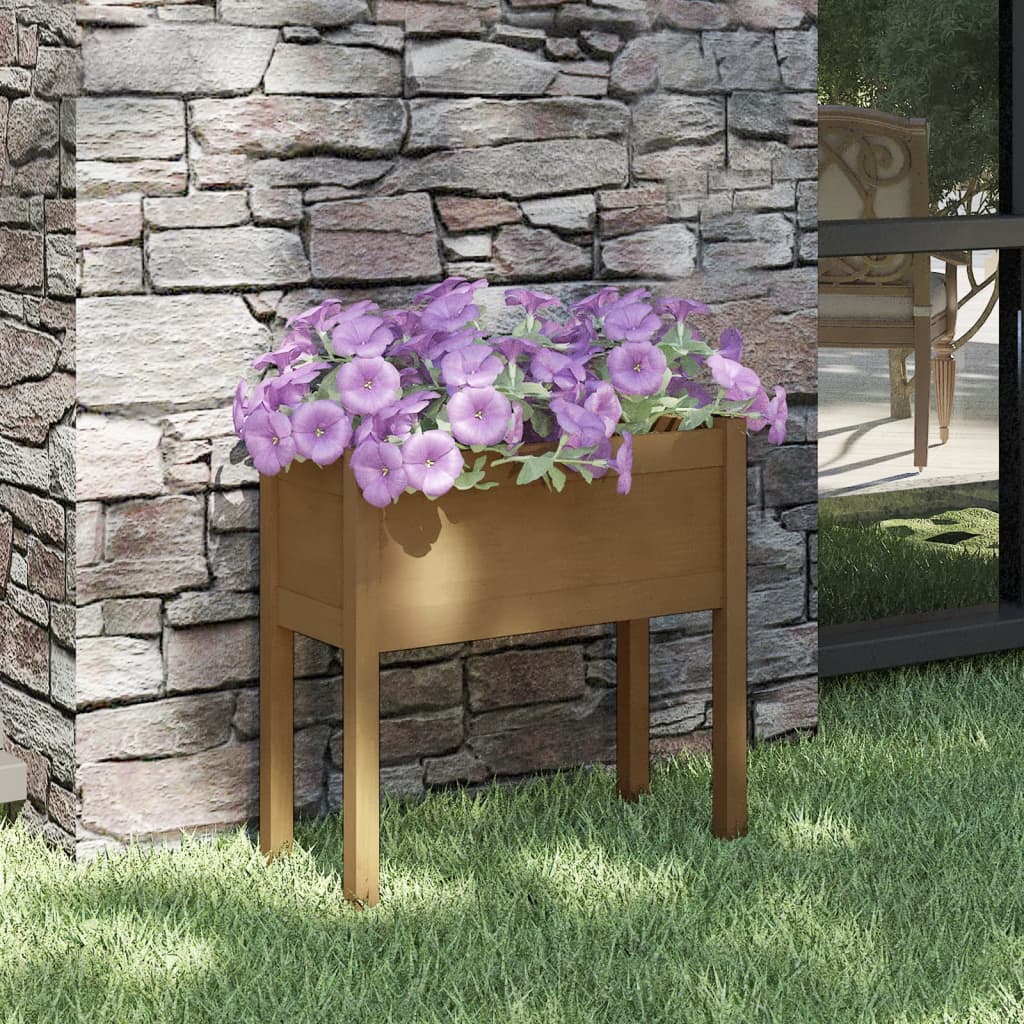Fioriere Da Giardino 2 Pz Bianche 70X31X70 Cm In Legno Di Pino