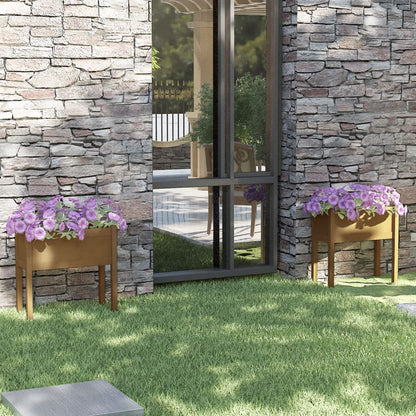 Fioriere Da Giardino 2 Pz Bianche 70X31X70 Cm In Legno Di Pino