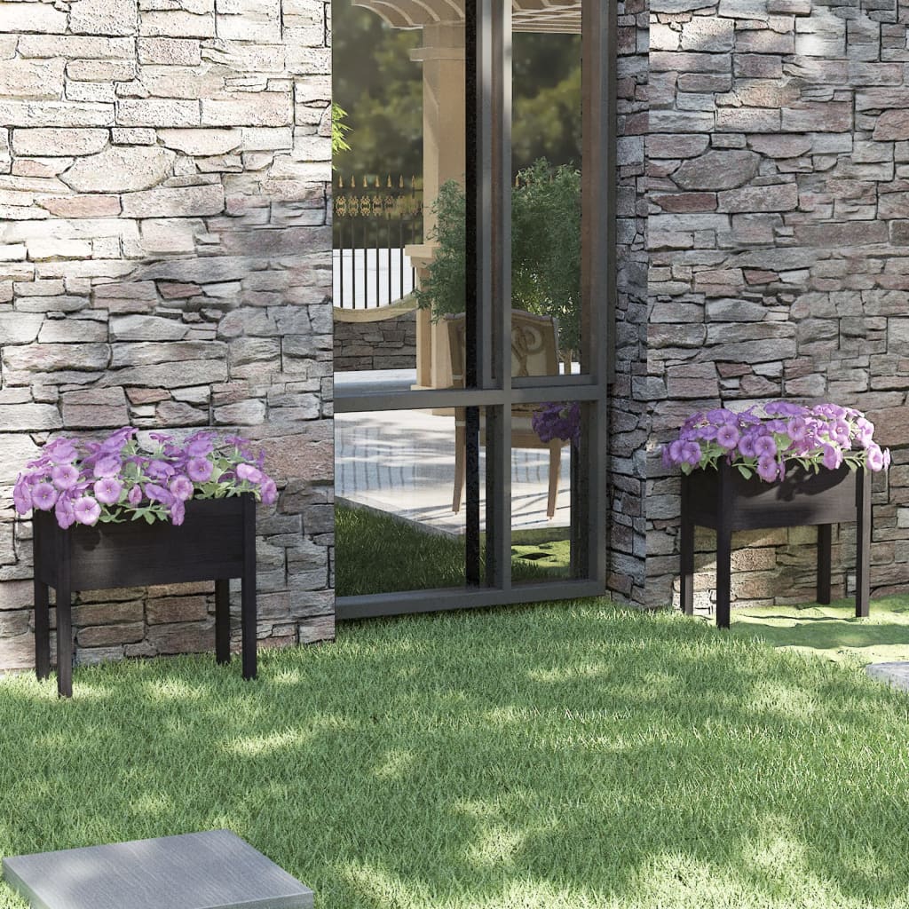 Fioriere Da Giardino 2 Pz Bianche 70X31X70 Cm In Legno Di Pino