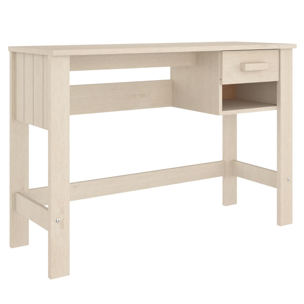 Scrivania Hamar Ambra 110X40X75 Cm In Legno Massello Di Pino