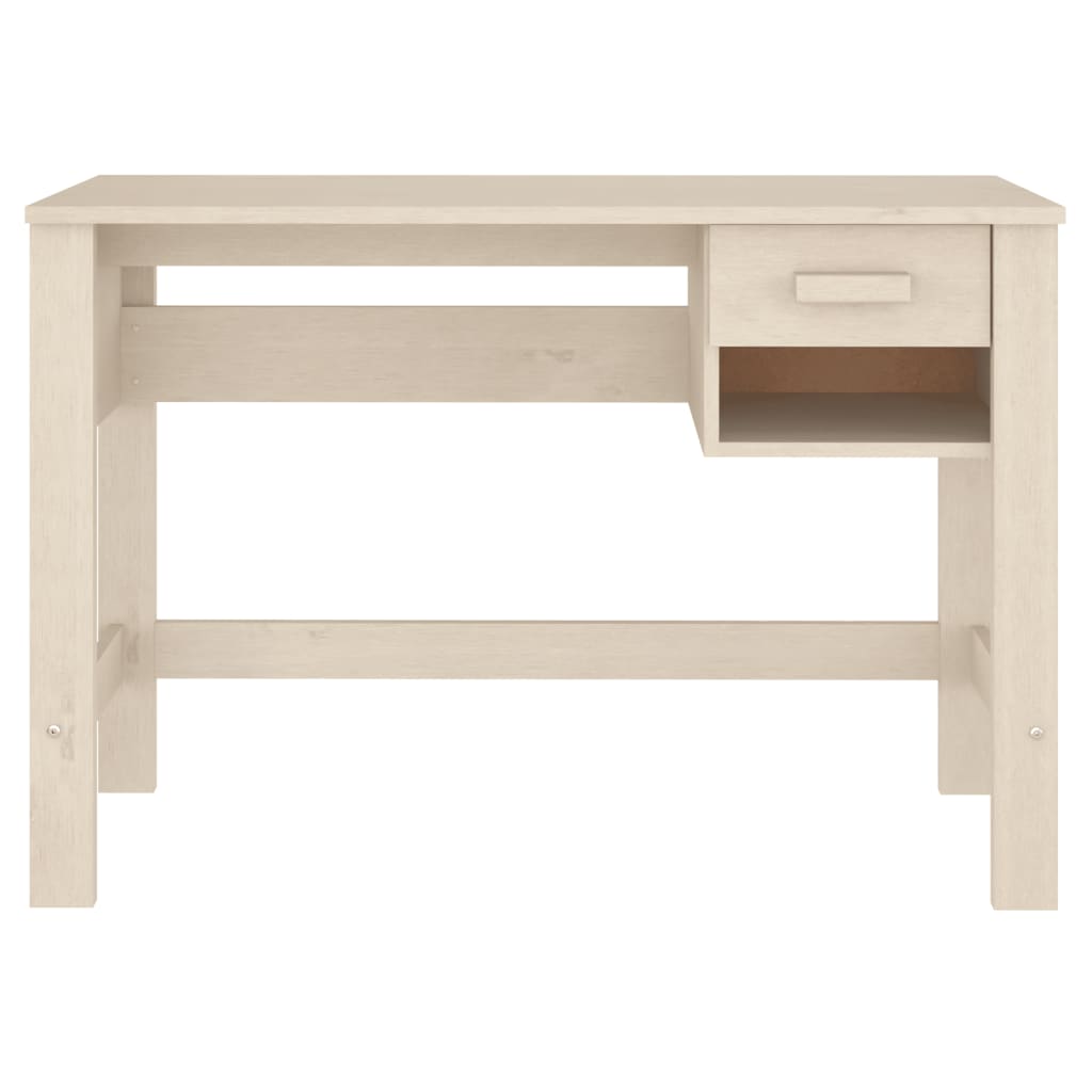 Scrivania Hamar Ambra 110X40X75 Cm In Legno Massello Di Pino