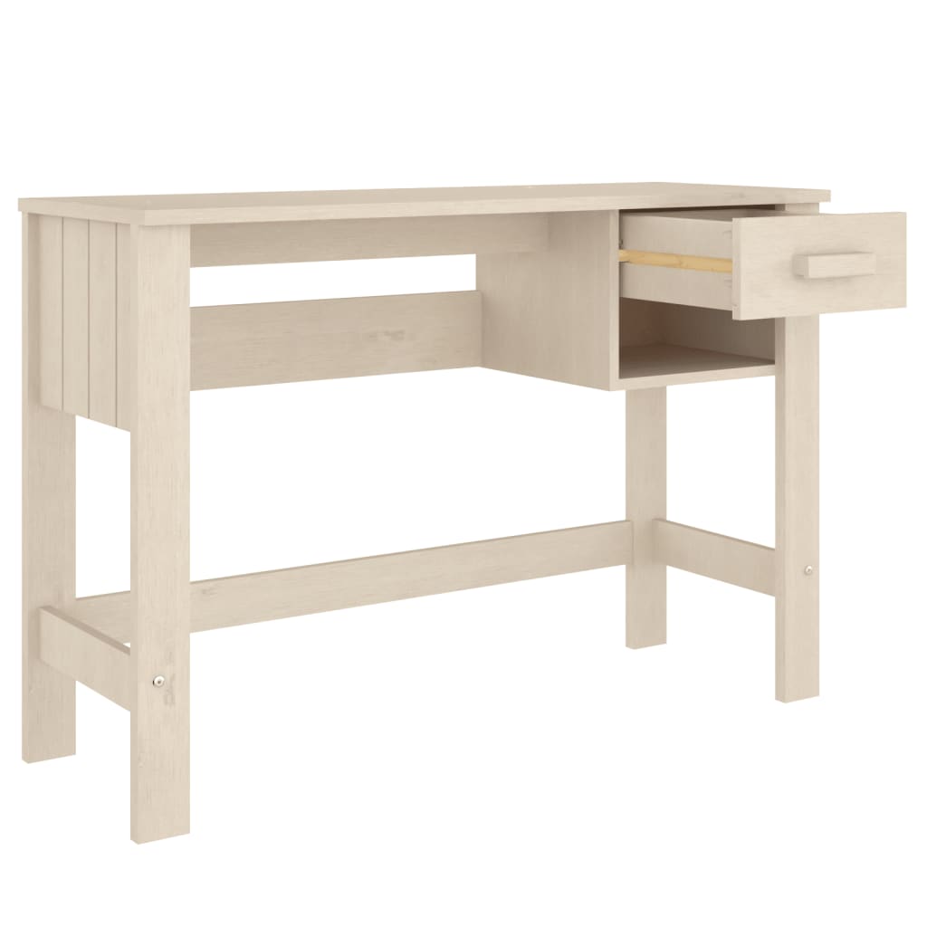 Scrivania Hamar Ambra 110X40X75 Cm In Legno Massello Di Pino
