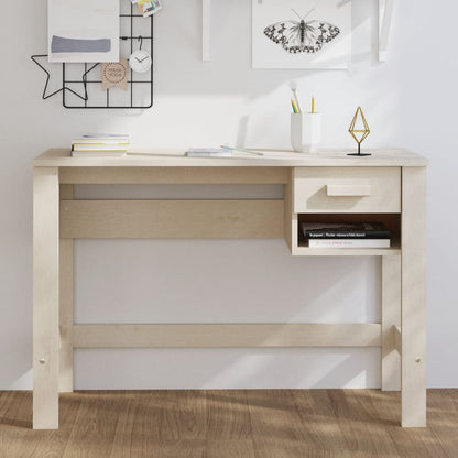 Scrivania Hamar Ambra 110X40X75 Cm In Legno Massello Di Pino
