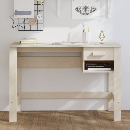 Scrivania Hamar Ambra 110X40X75 Cm In Legno Massello Di Pino