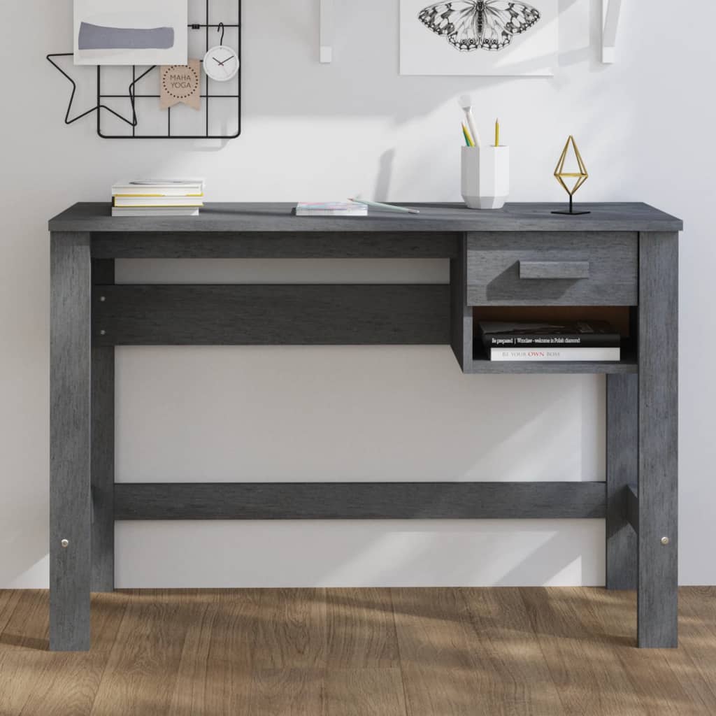 Scrivania Hamar Ambra 110X40X75 Cm In Legno Massello Di Pino