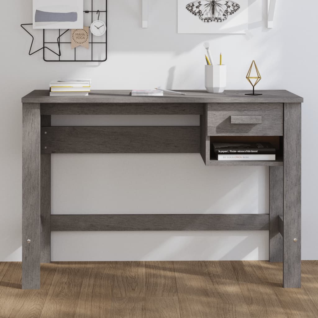 Scrivania Hamar Ambra 110X40X75 Cm In Legno Massello Di Pino