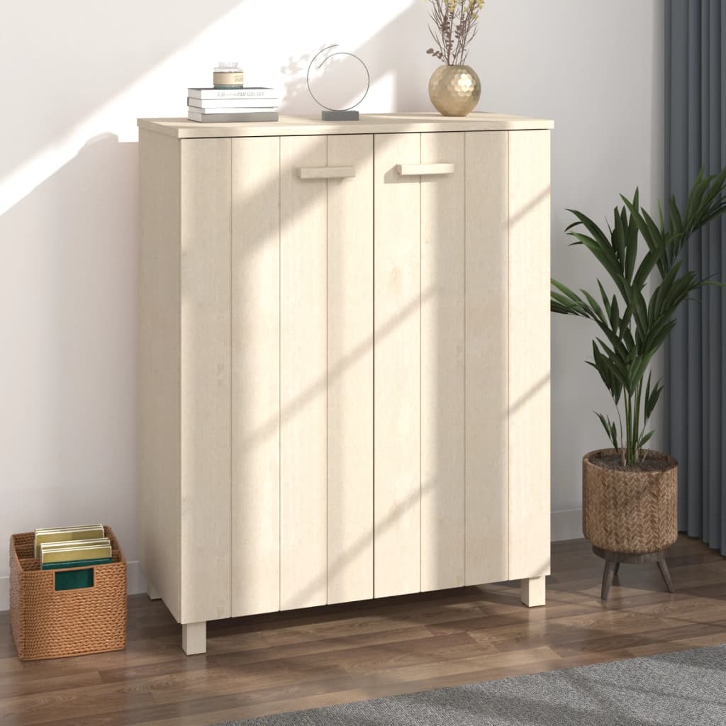 Scarpiera Hamar Bianca 85X40X108 Cm In Legno Massello Di Pino