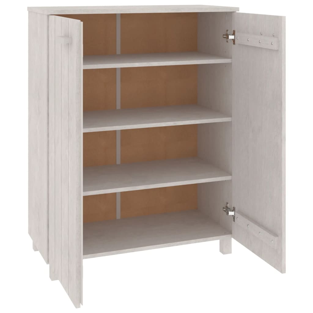 Scarpiera Hamar Bianca 85X40X108 Cm In Legno Massello Di Pino