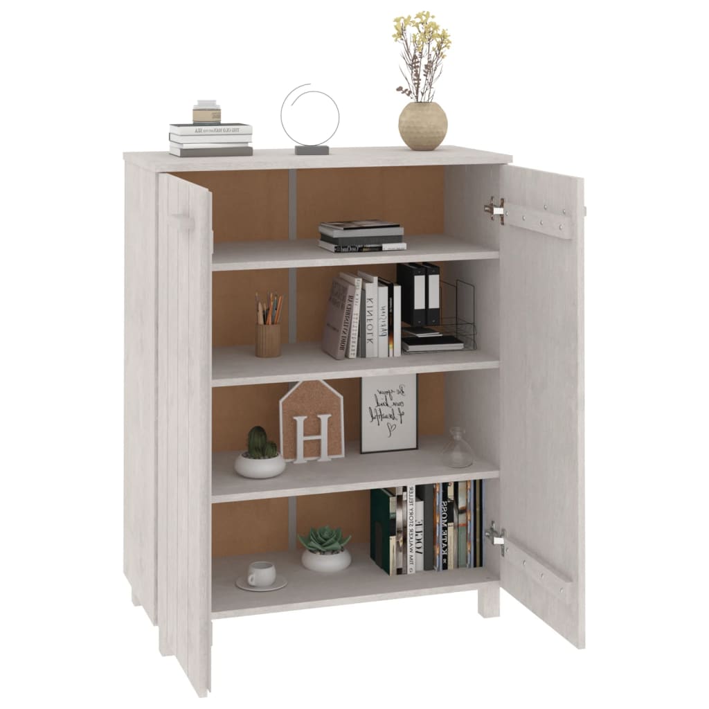 Scarpiera Hamar Bianca 85X40X108 Cm In Legno Massello Di Pino