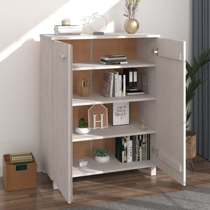 Scarpiera Hamar Bianca 85X40X108 Cm In Legno Massello Di Pino