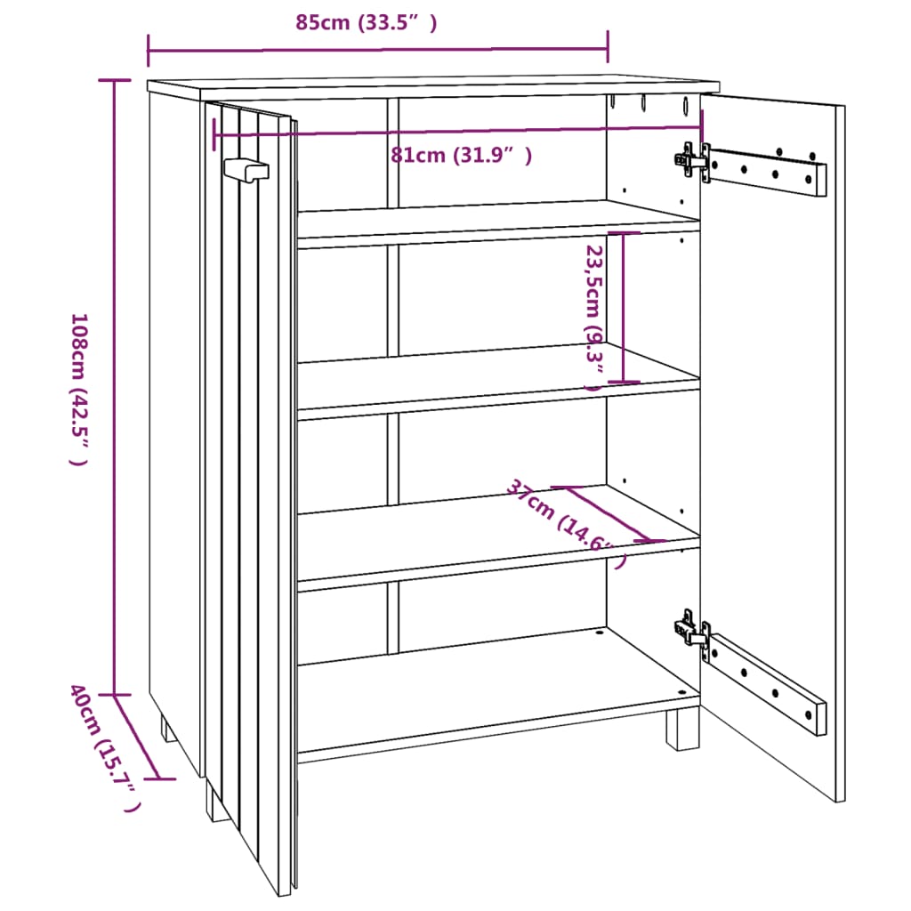 Scarpiera Hamar Bianca 85X40X108 Cm In Legno Massello Di Pino