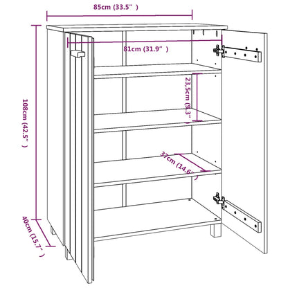 Scarpiera Hamar Bianca 85X40X108 Cm In Legno Massello Di Pino
