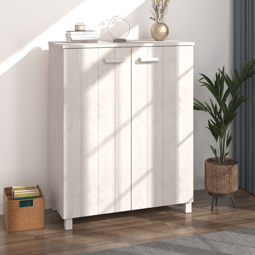 Scarpiera Hamar Bianca 85X40X108 Cm In Legno Massello Di Pino
