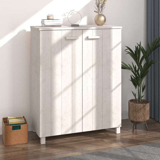 Scarpiera Hamar Bianca 85X40X108 Cm In Legno Massello Di Pino