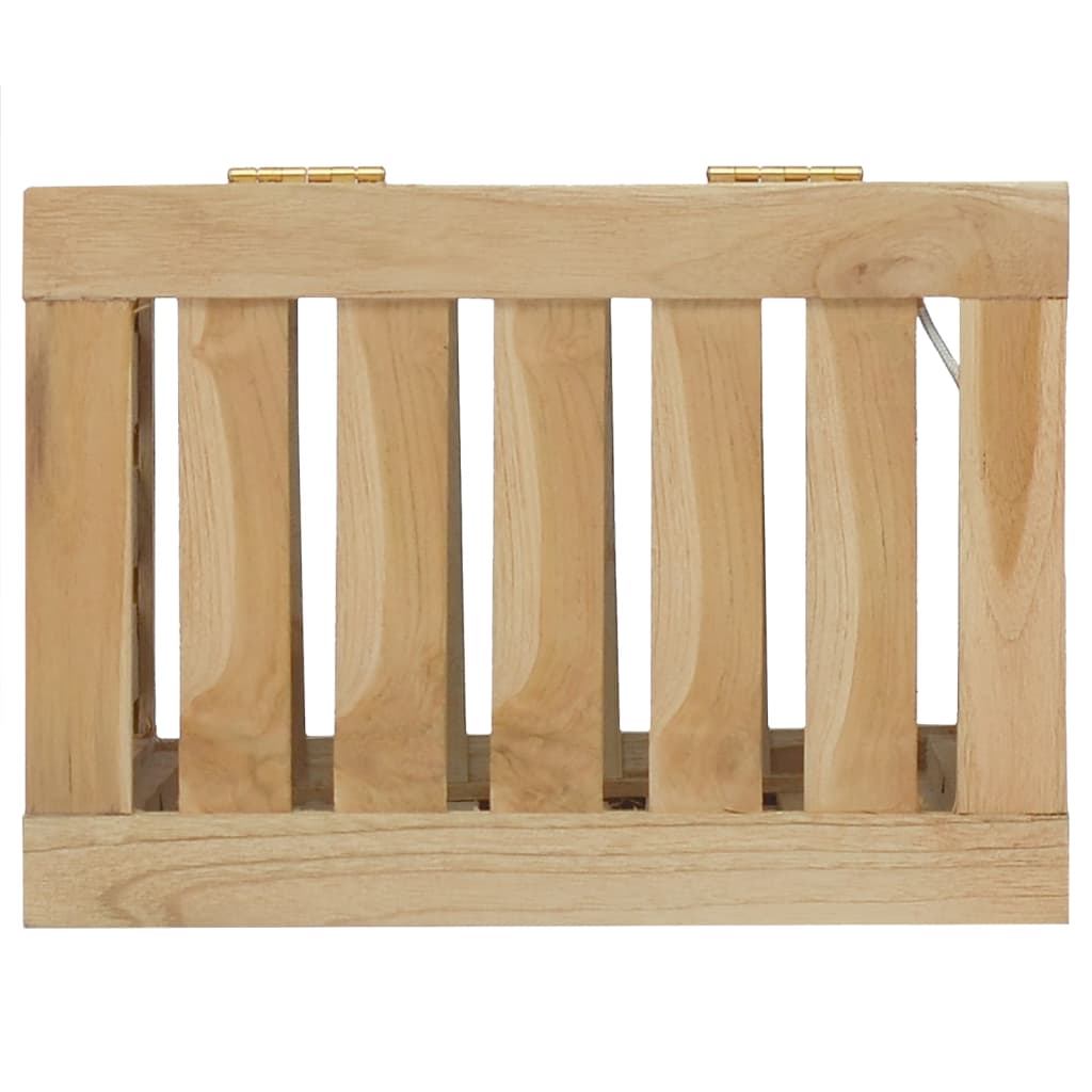 Cesto Del Bucato In Legno Massello Di Teak